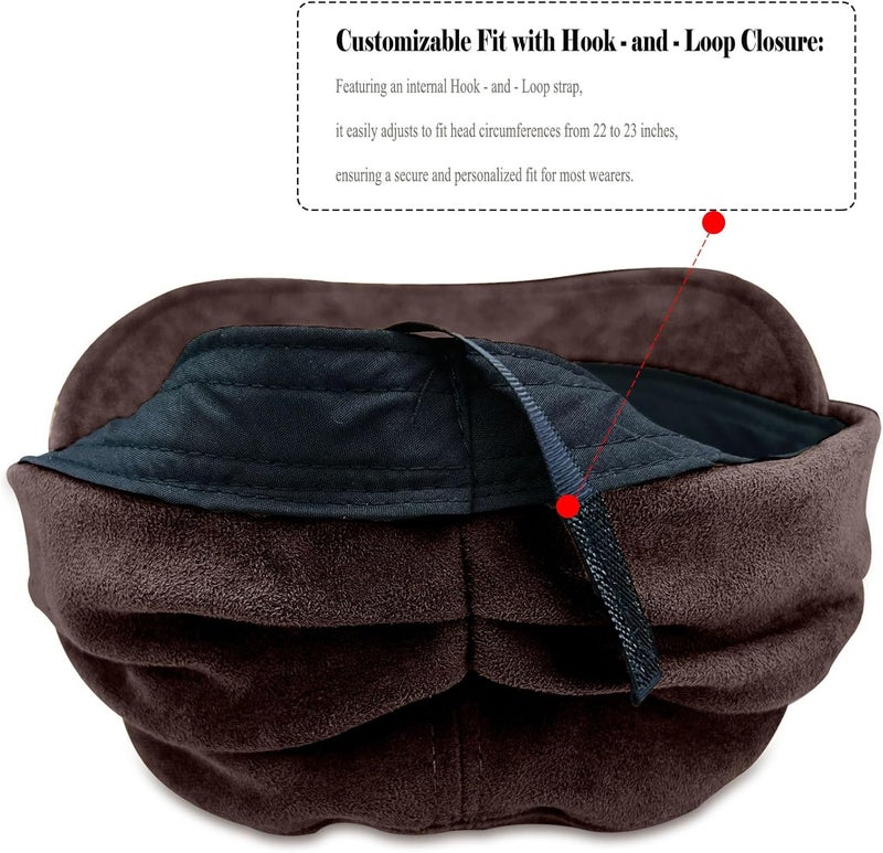 huablo Women's Suede Flat Top Newsboy Cap - Soft Brim & Hook - and - Loop Adjustment - Fall Winter Cabbie Paperboy Hats - Image 5